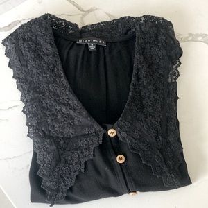 Lace Bibbed Blouse